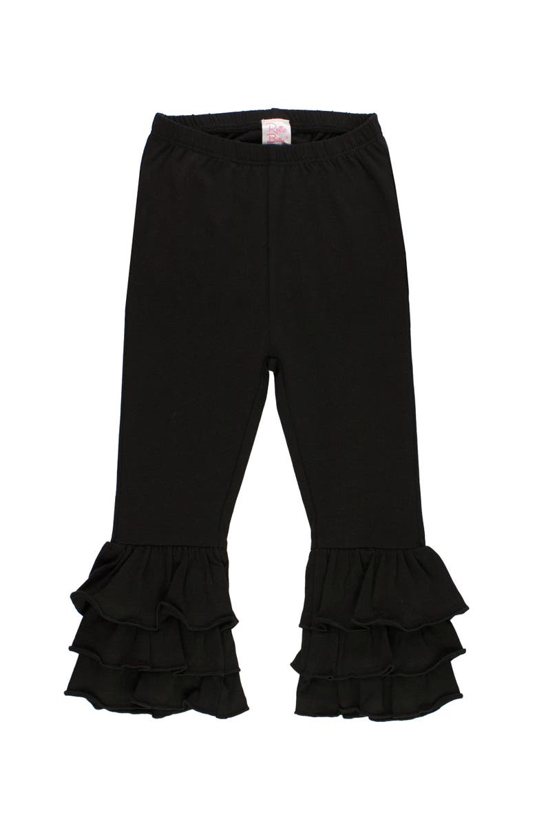 RuffleButts Ruffle Flare Pants, Main, color, Black