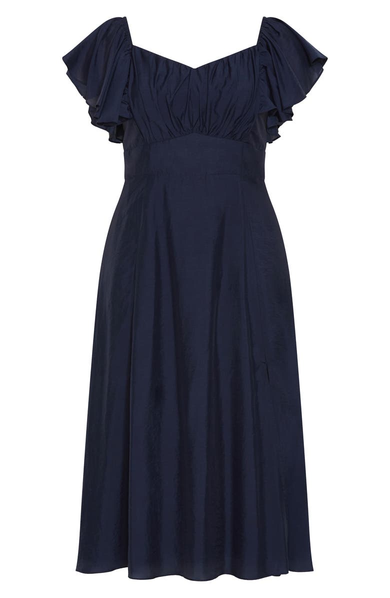 City Chic Alisa TIe Front Dress, Alternate, color, French Navy