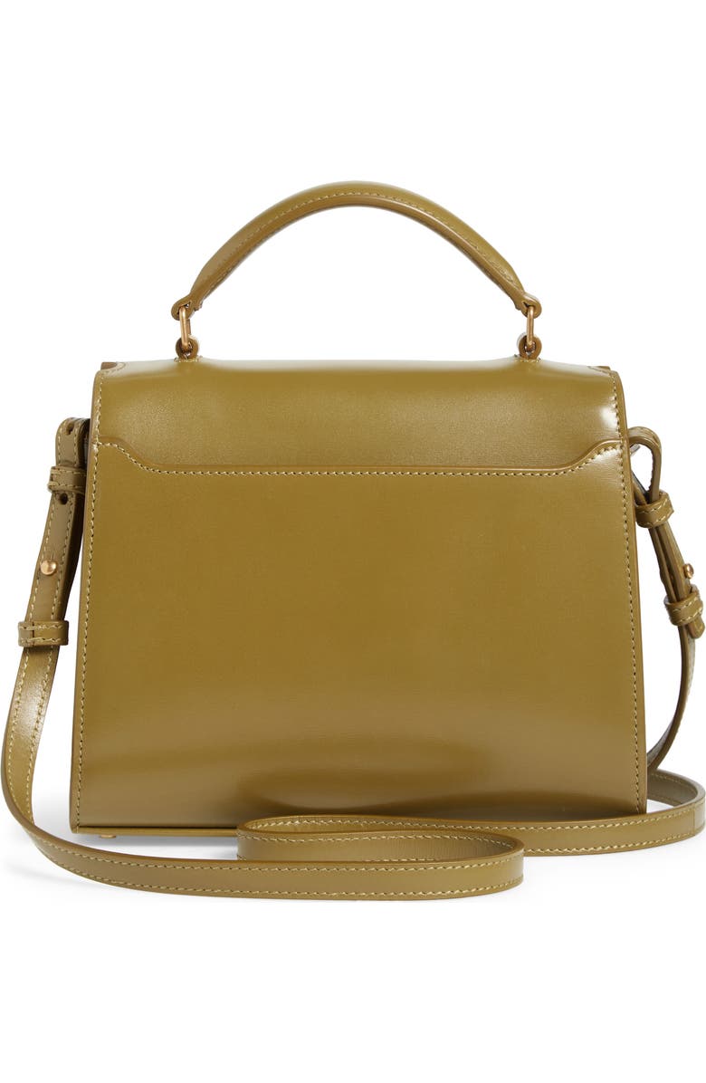 Saint Laurent Mini Cassandra Leather Top Handle Bag, Alternate, color, Vert Olive