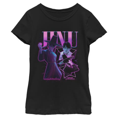 Girl's KPop Demon Hunters Jinu Saja Collage  Graphic T-Shirt