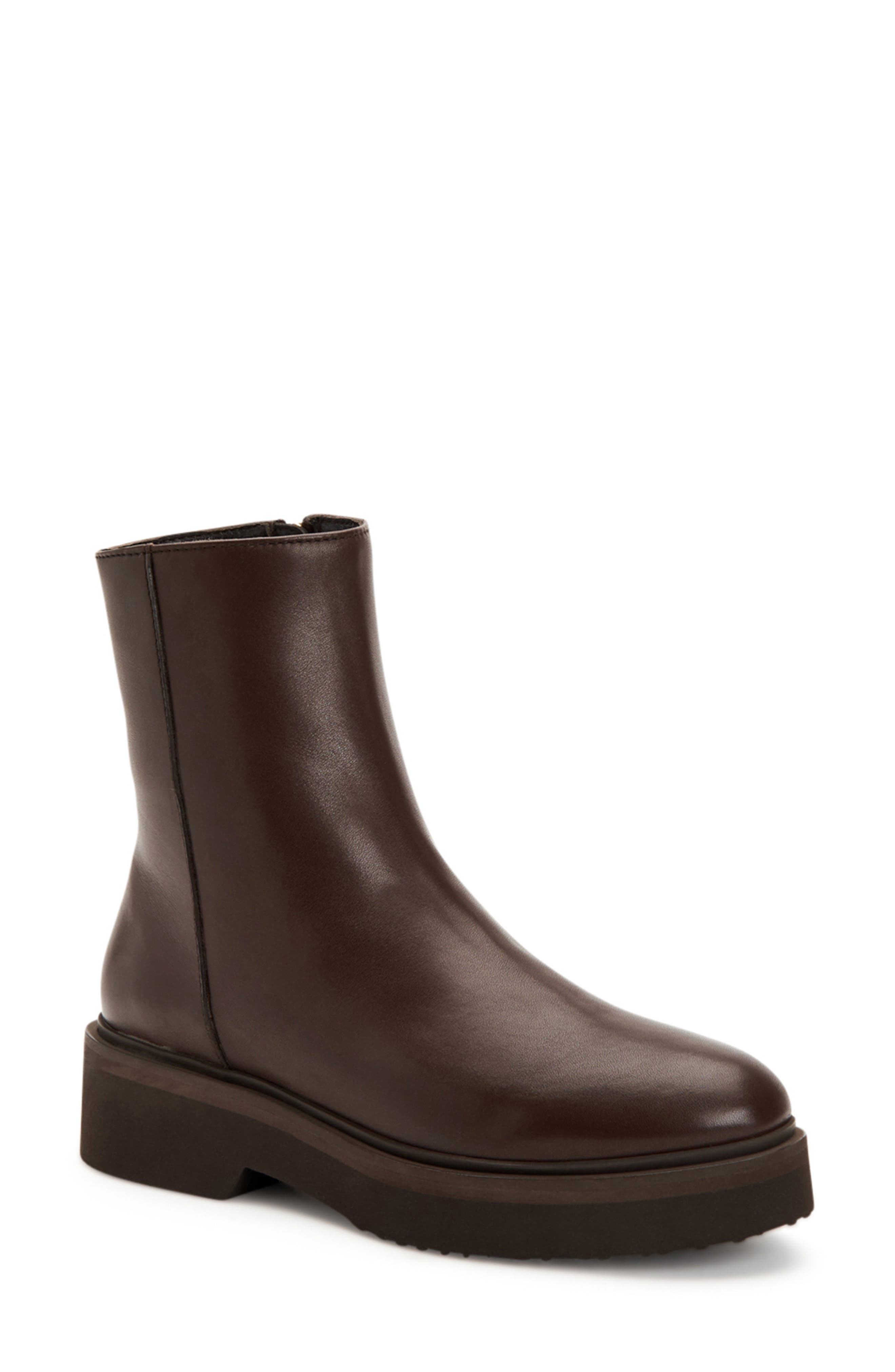 Maddie Water Resistant Bootie, Main, color, MIDNIGHT BROWN