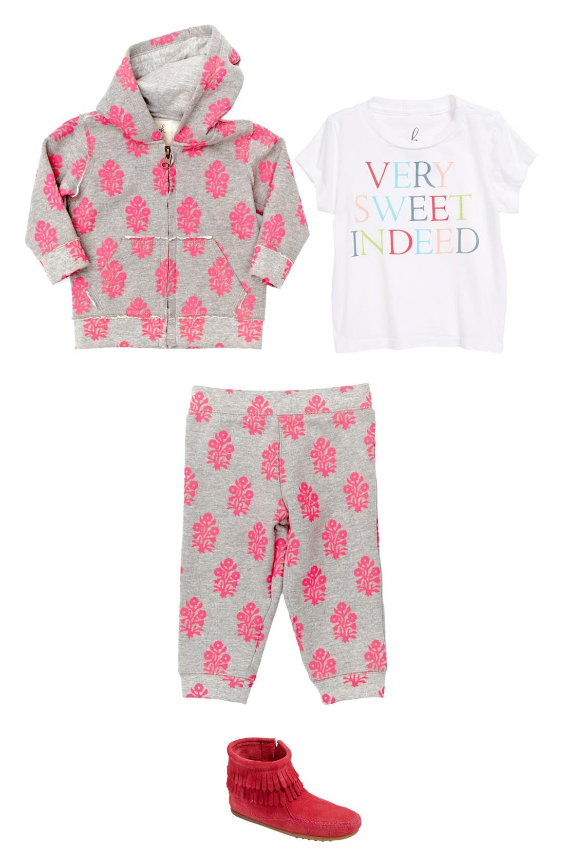 Minnetonka 'Double Fringe' Boot, Alternate, color, Hot Pink