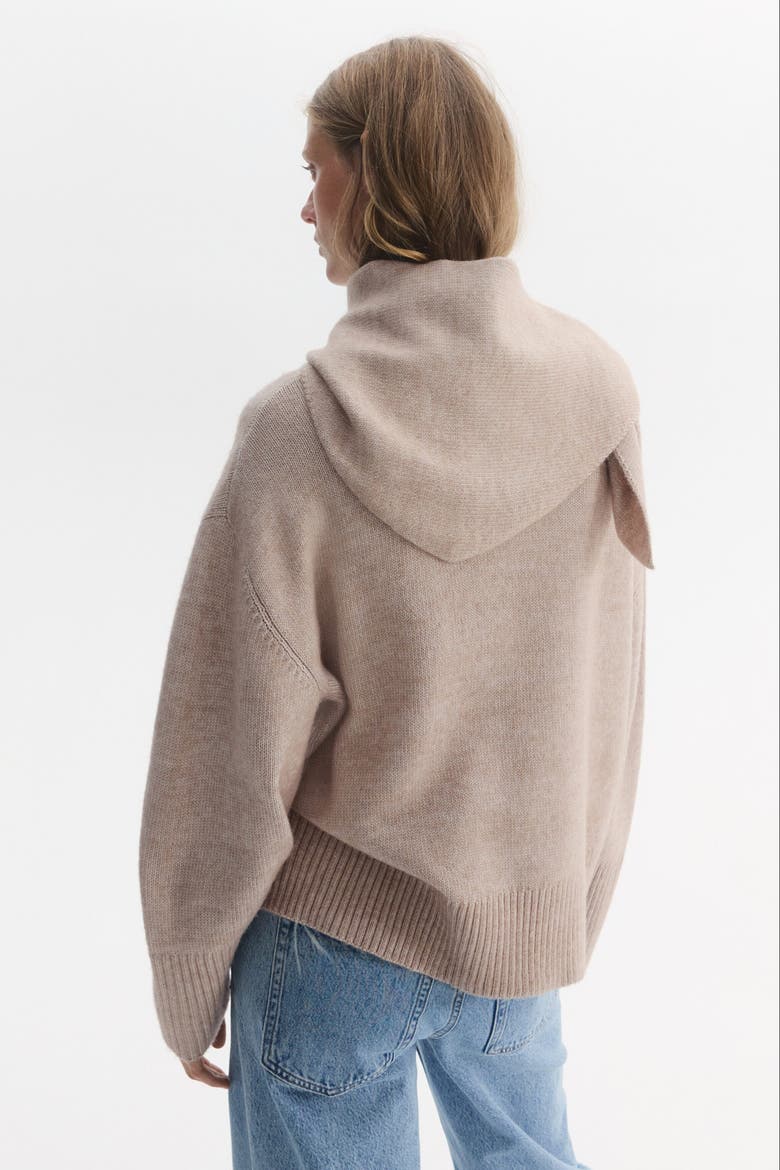 Mama Loose-Fit Sweater With Scarf, Alternate, color, Light beige