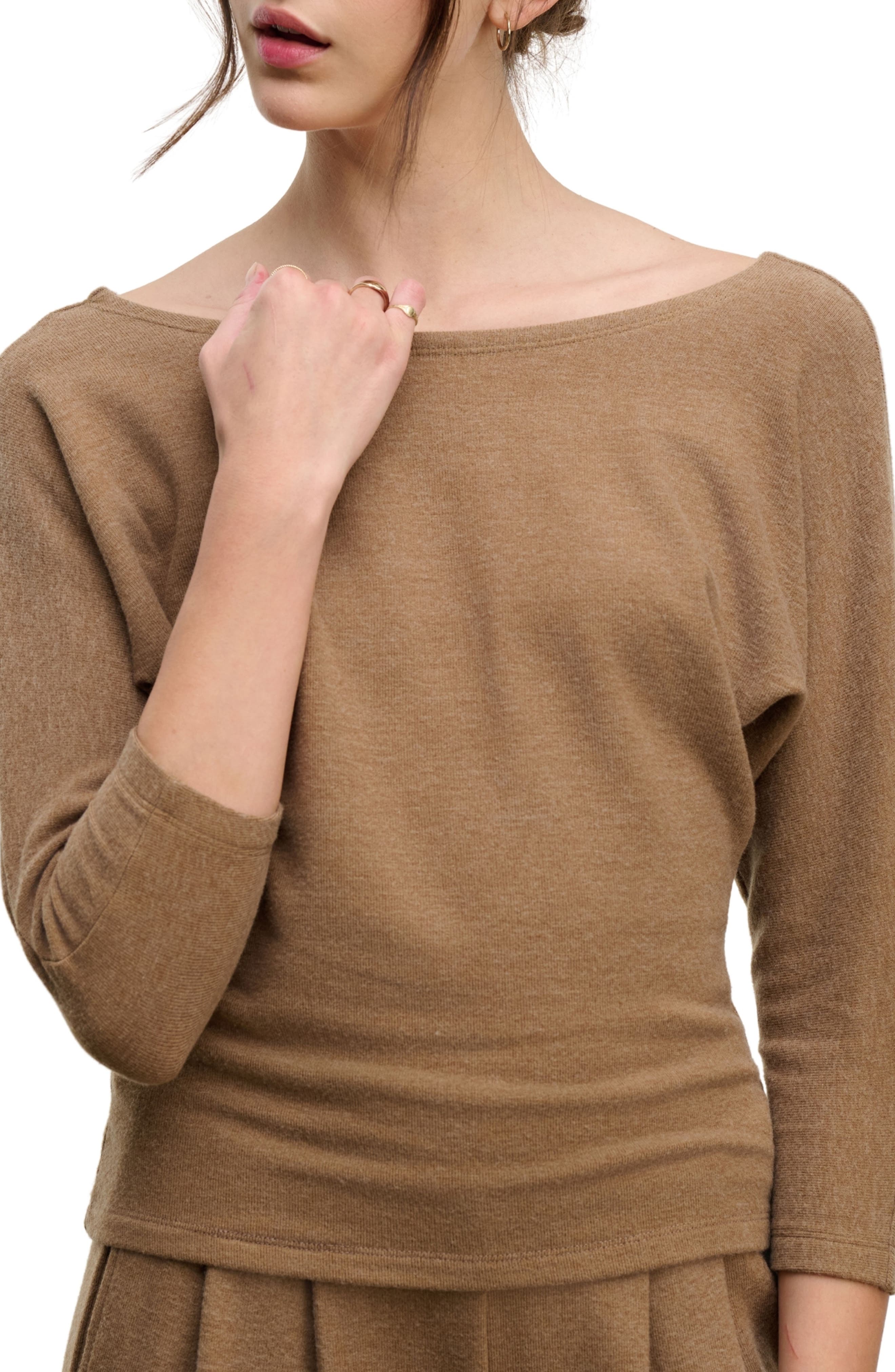 Kashmir Boatneck Knit Top