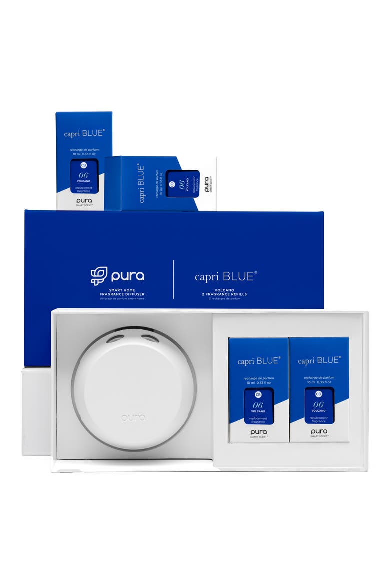 X Capri Blue Volcano & Pura 4 Smart Fragrance Diffuser & Refill Set (Nordstrom Exclusive), Alternate, color, WHITE