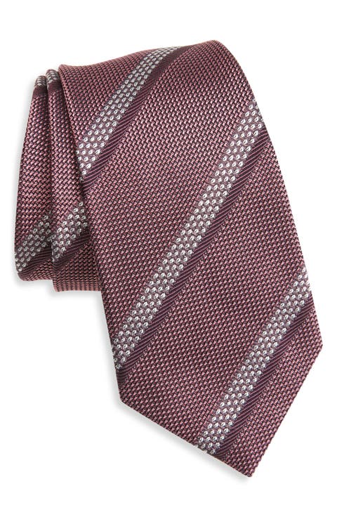 Stripe Mulberry Silk Tie