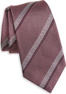 ZEGNA TIES Stripe Mulberry Silk Tie