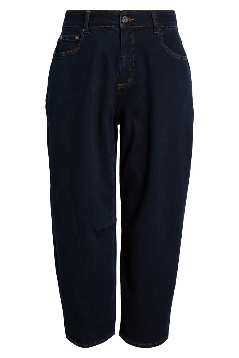 Dakota High Waist Crop Barrel Jeans, Alternate, color, DARK INDIGO