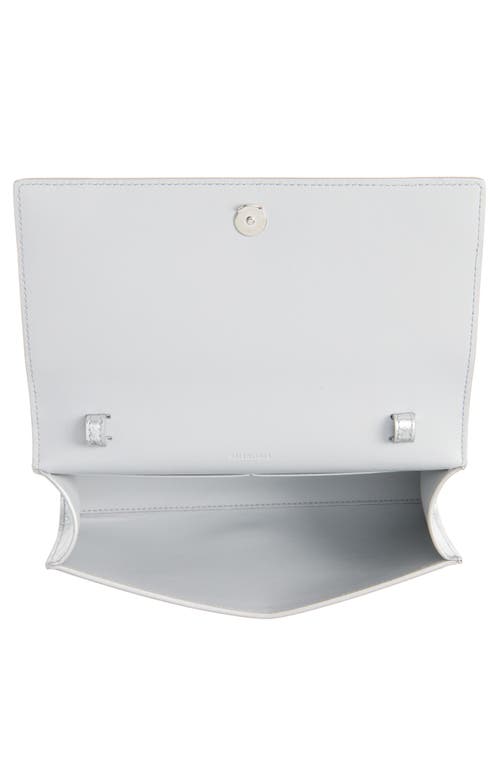 Balenciaga Le City Metallic Leather Wallet On A Chain In 8122 Silver