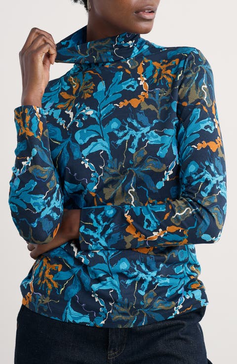 Landing Turtleneck Stretch Organic Cotton Top