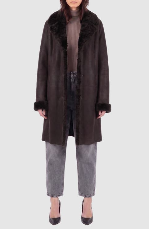 Valry Reversible Genuine Shearling Coat