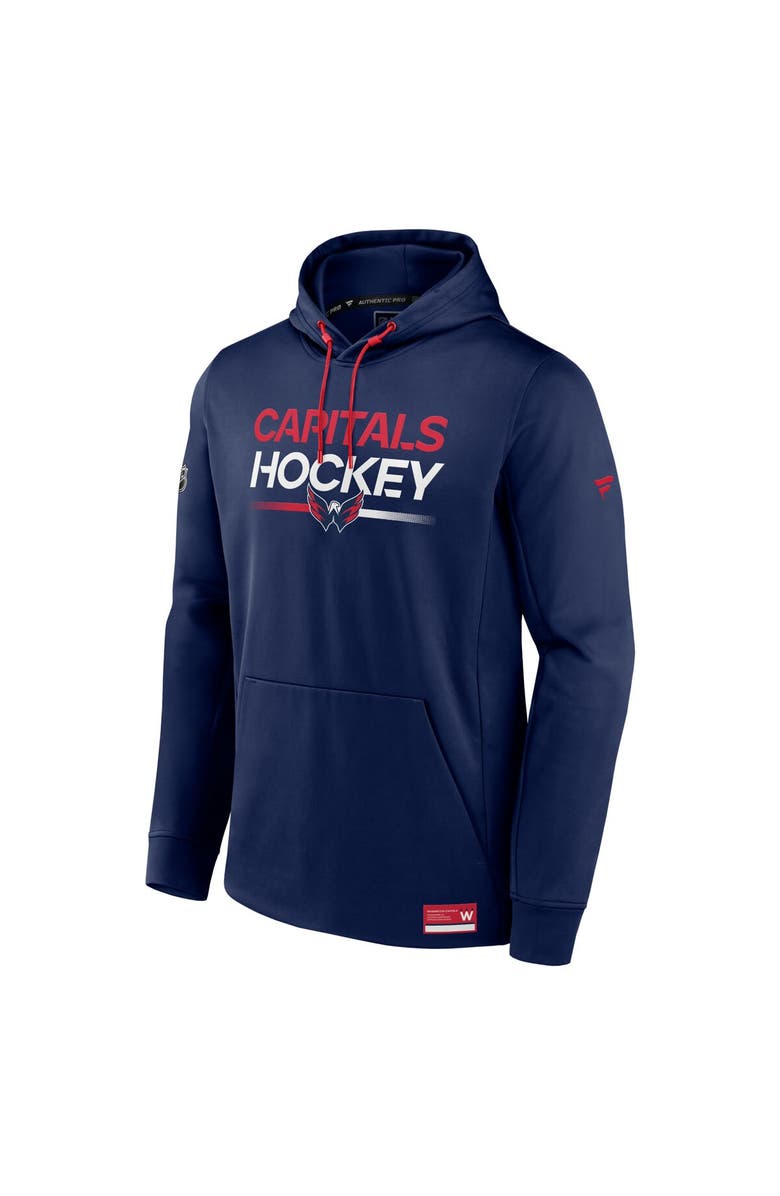 FANATICS Men's Fanatics Branded Navy Washington Capitals Authentic Pro Pullover Hoodie, Alternate, color,