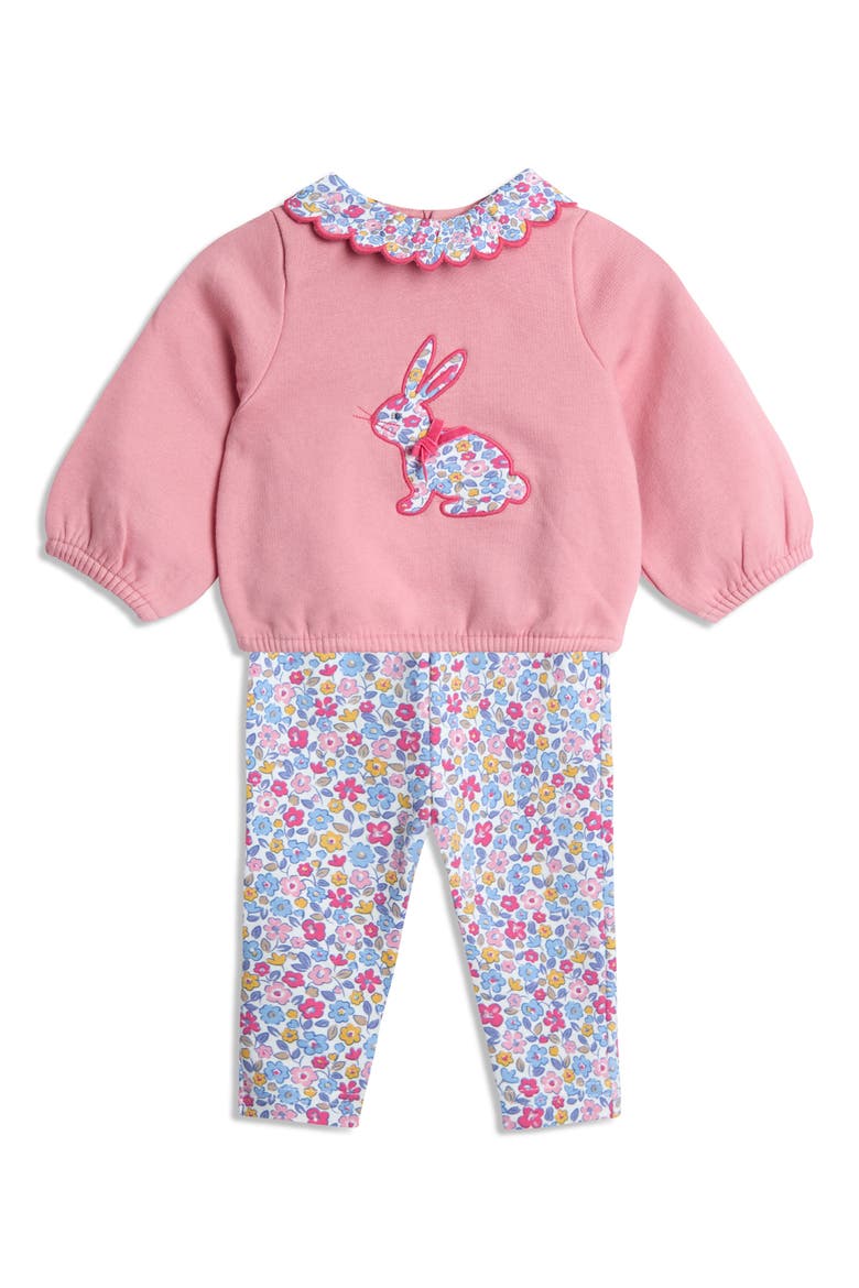 Bunny Appliqué Sweatshirt & Leggings Set, Main, color, PINK