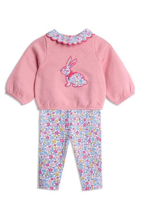 Bunny Appliqué Sweatshirt & Leggings Set (Baby)