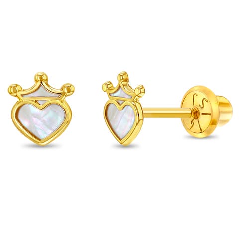 14k Mother of Pearl Princess Heart