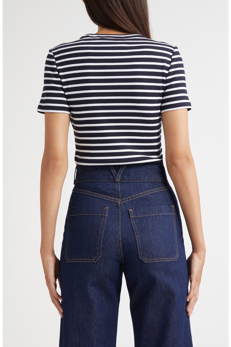 Pruitt Stripe Stretch Cotton T-Shirt, Alternate, color, NAVY WHITE