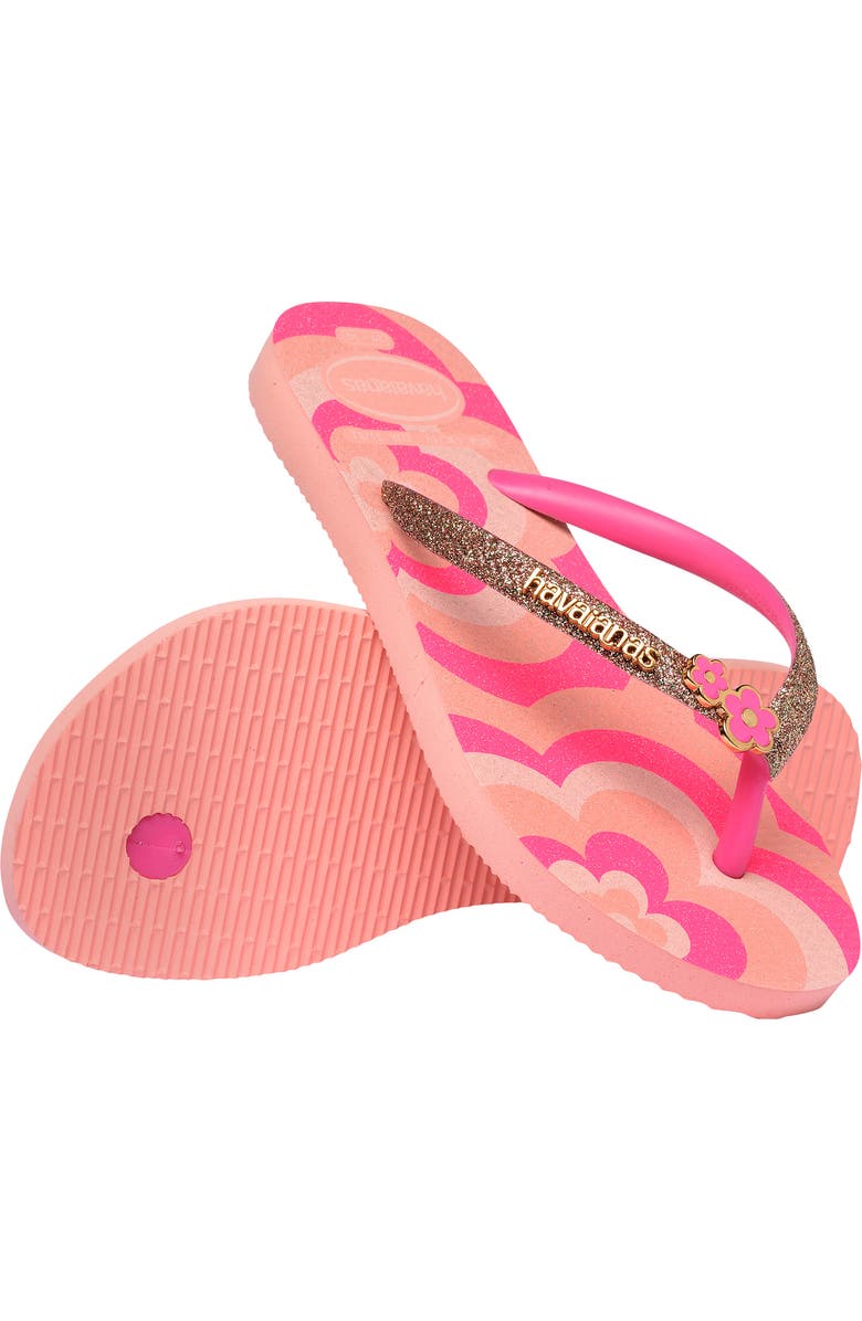 Havaianas Kids' Slim Glitter Sandal, Alternate, color, Blossom/ Pink Flux