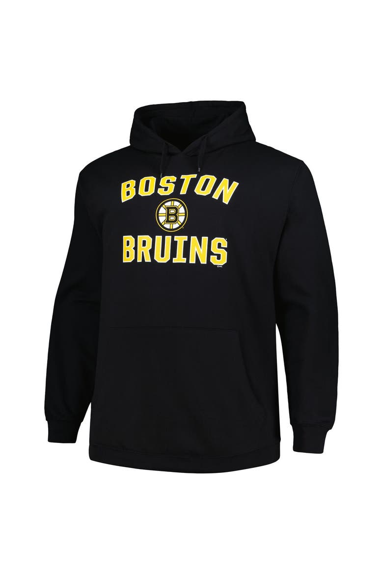 Men's Profile Black Boston Bruins Big & Tall Arch Over Logo Pullover Hoodie, Alternate, color, Black