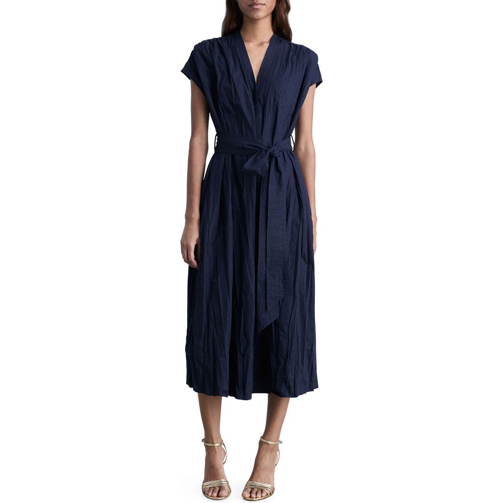 Mango Textured Tie Front Dress In Black