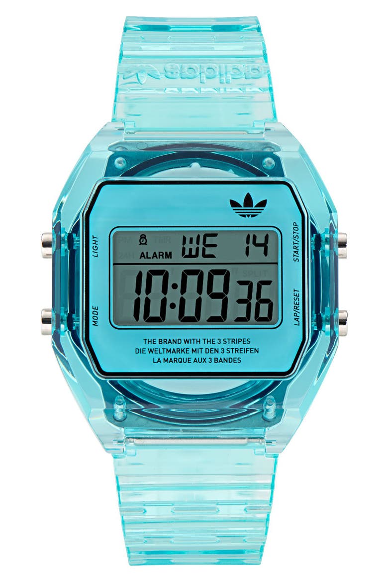 AO Street Translucent Resin Strap Watch, Main, color, BLUE
