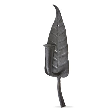 Leaf & Flower Black Iron Candle Holder Decorative Sconce