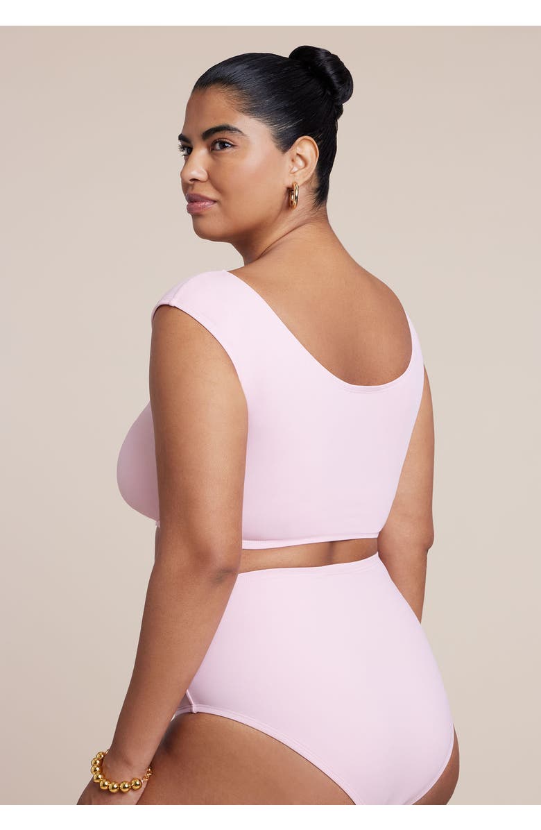 ELOQUII Off The Shoulder Rosette Top, Alternate, color, Romance Rose