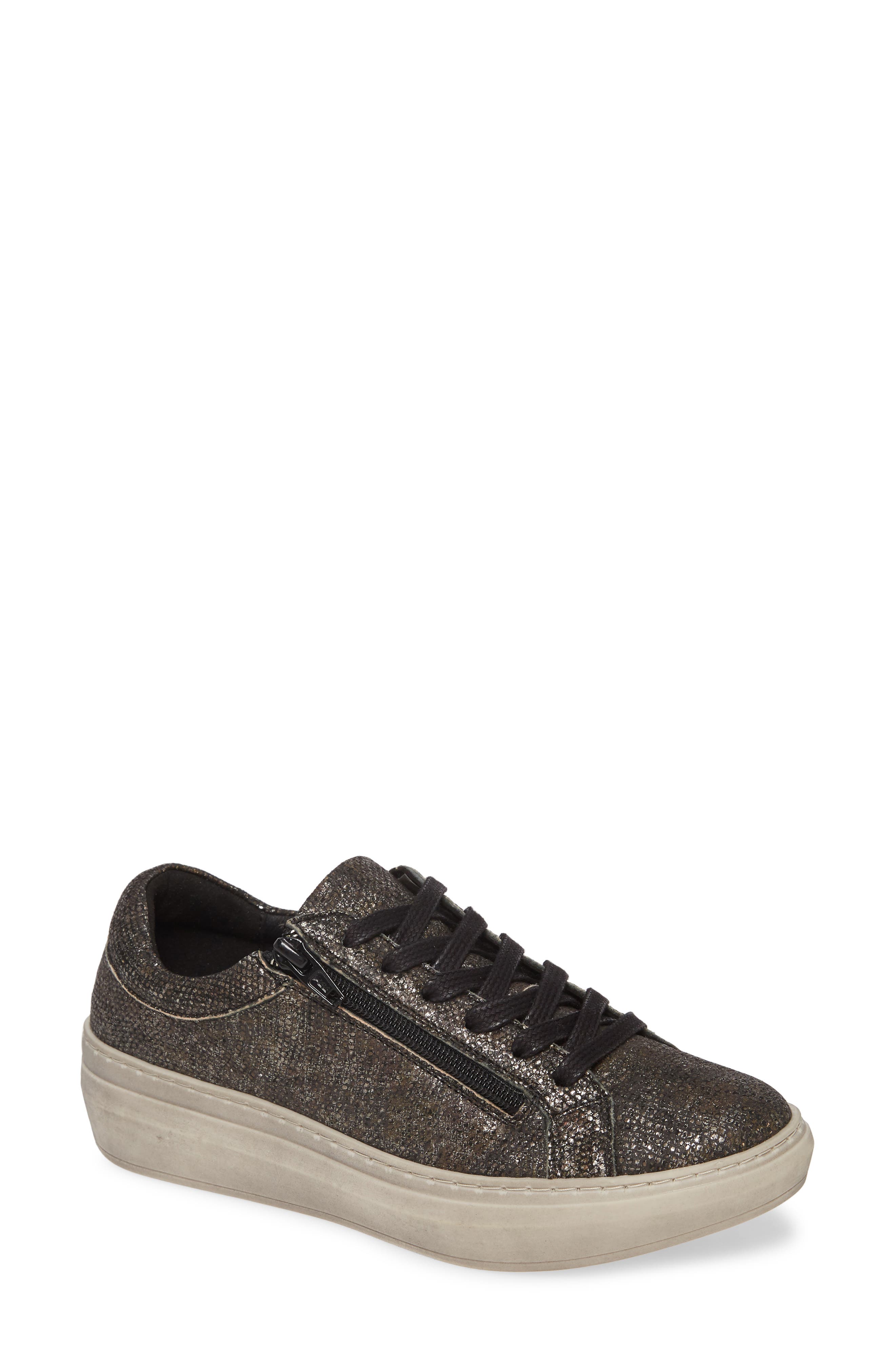 Quantas Zip Sneaker, Main, color, GRUNGE BLACK LEATHER