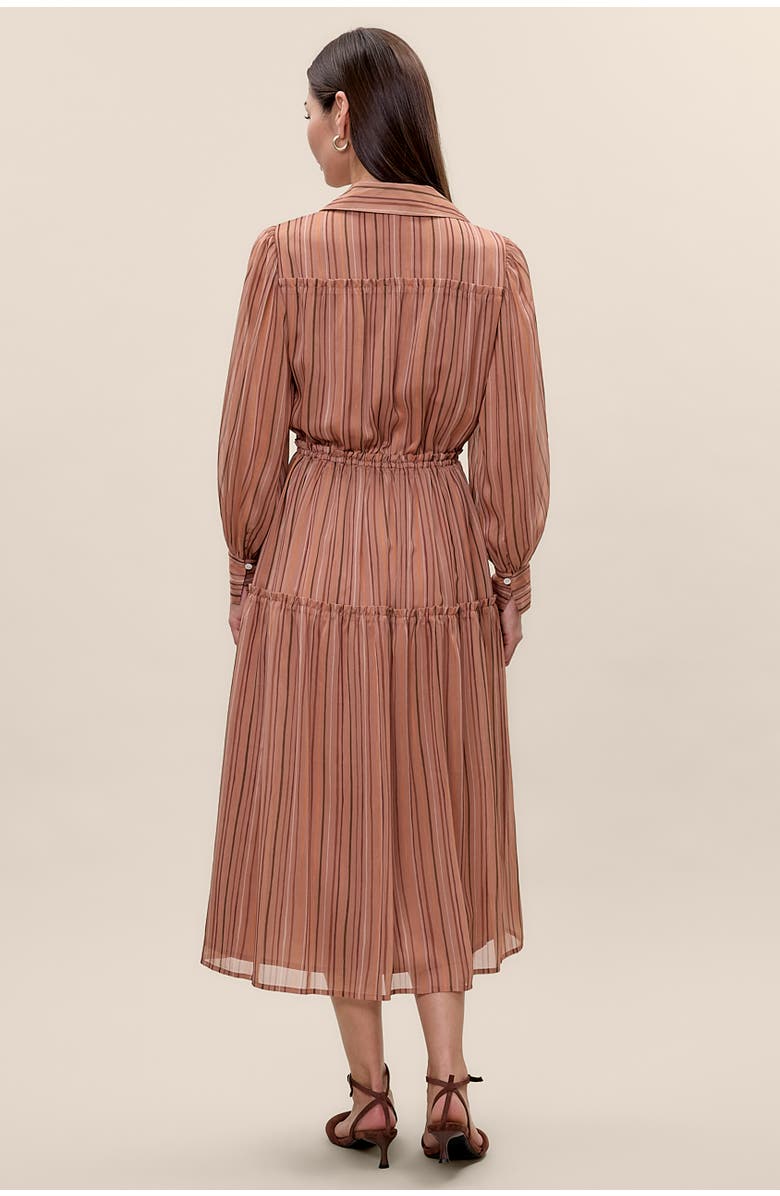 Rebecca Taylor Celeste Stripe Dress, Alternate, color, Persimmon Stripe Multi