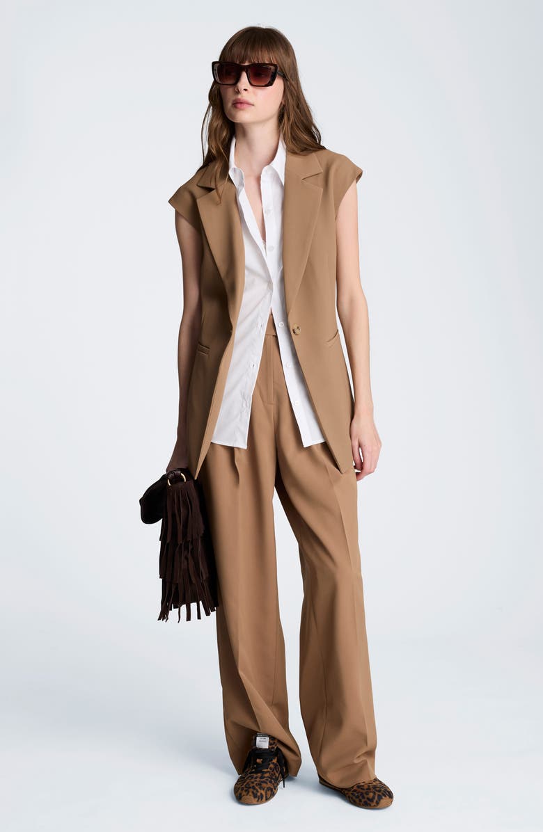 Kenneth Cole Layered Vest with Detachable Shirt Inset, Alternate, color, Mesquite