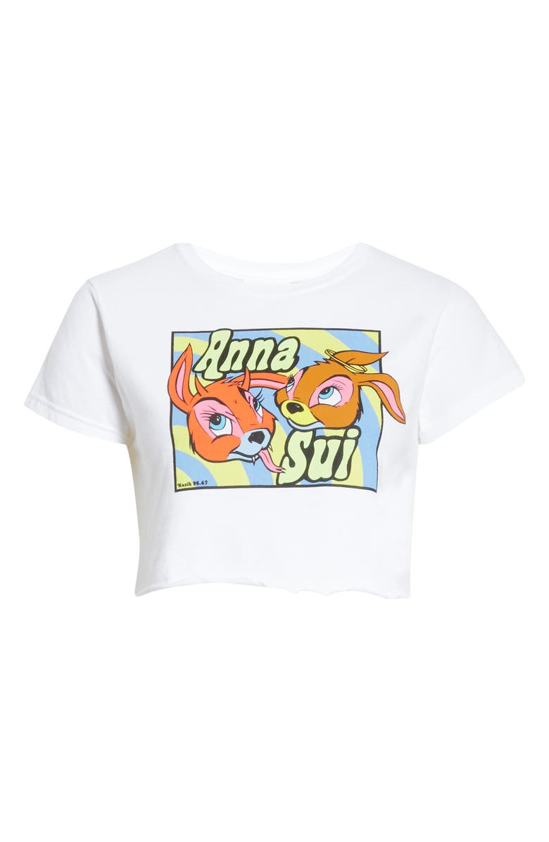 Anna Sui Good Bunny Bad Bunny Crop Graphic Tee, Alternate, color,