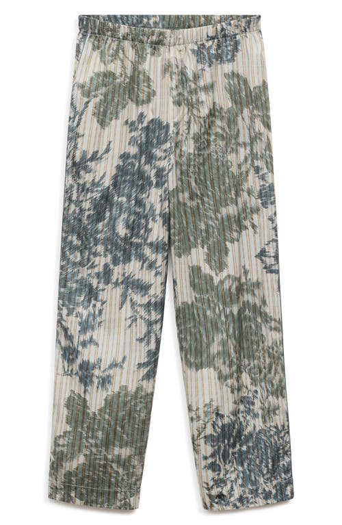 Mango Blurred Print Cotton Pajama Pants In Gray