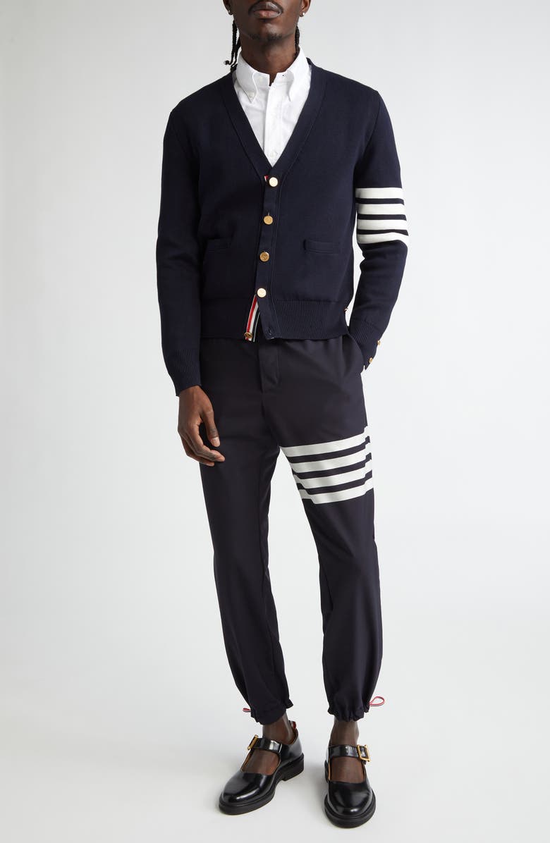 Thom Browne 4-Bar Wool Track Trousers, Alternate, color, Navy