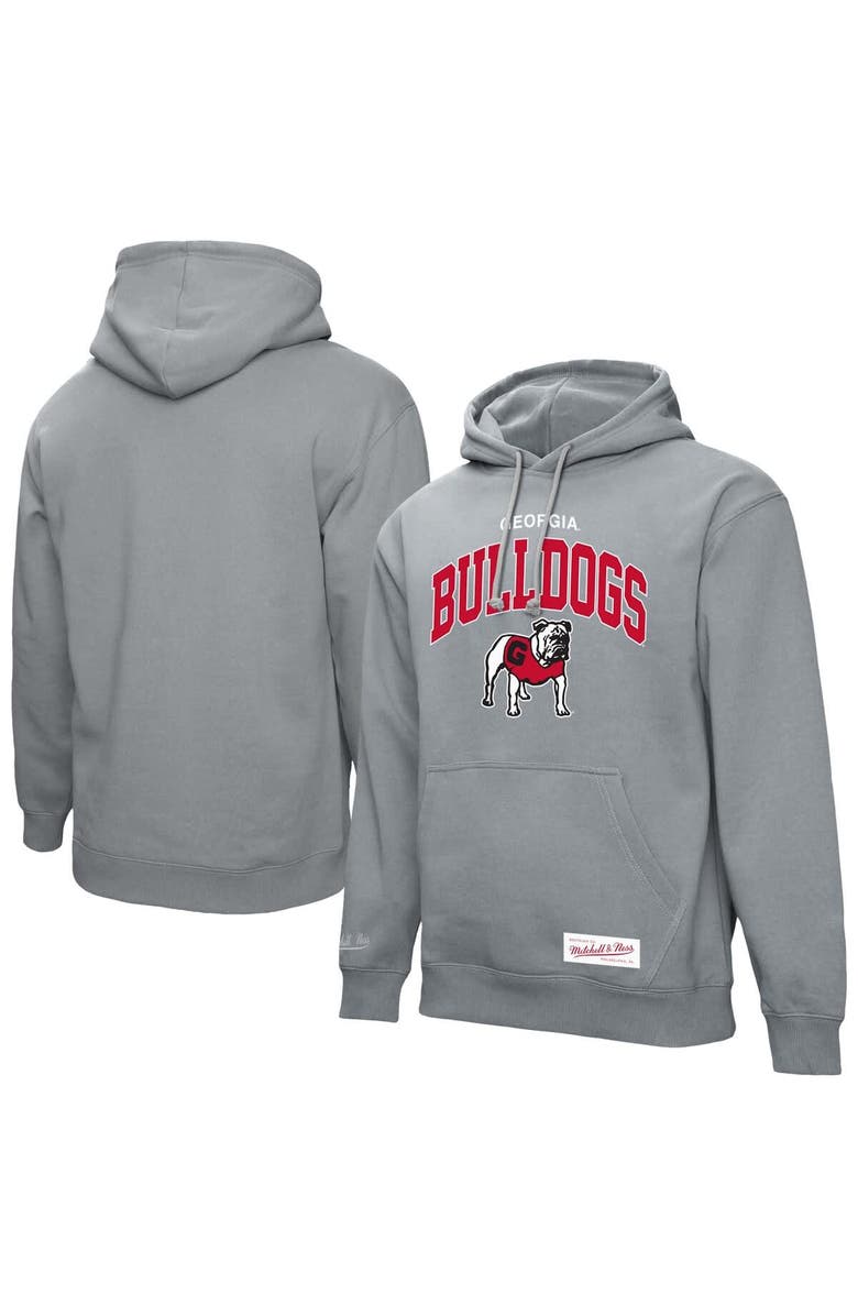 Mitchell & Ness Men's Mitchell & Ness  Heather Gray Georgia Bulldogs Classic Arch Pullover Hoodie, Alternate, color, Heather Gray