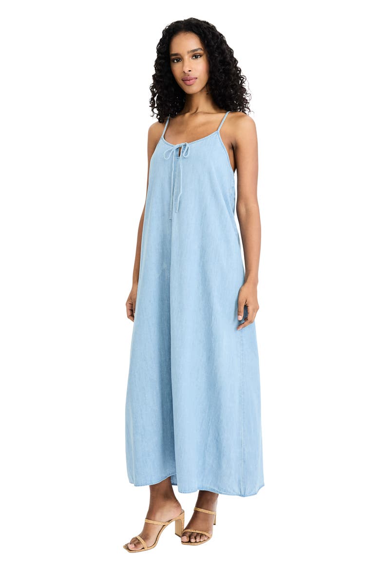 Keyhole Midi Dress, Alternate, color, LIGHT WASH