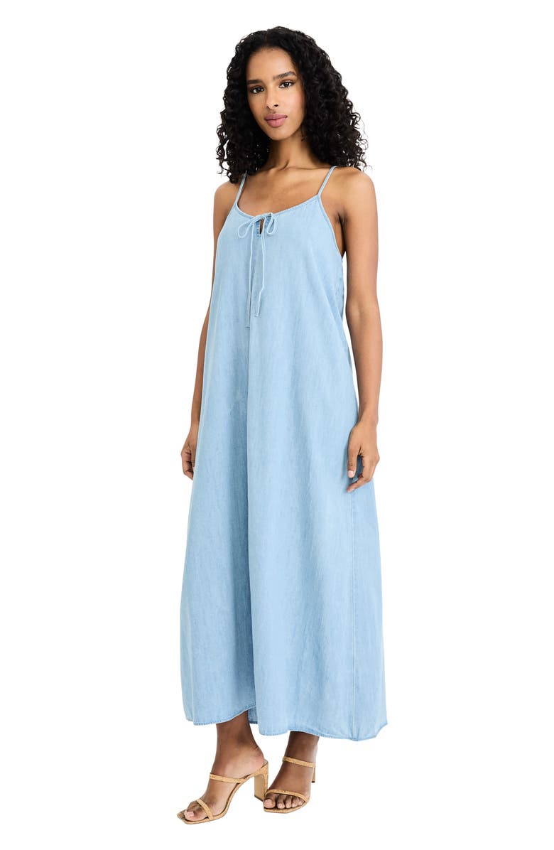 The Good Journey Keyhole Midi Dress, Alternate, color, Light Wash