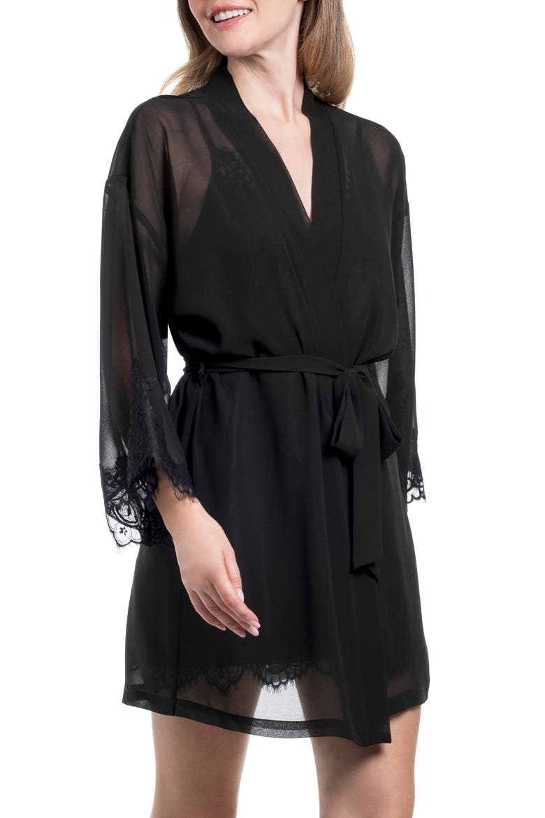 Britney Chiffon Wrap Robe, Alternate, color, BLACK