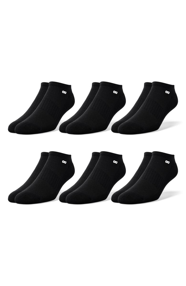 Pair of Thieves 6-Pack Sporty Cushion Low Cut Socks, Main, color, Black