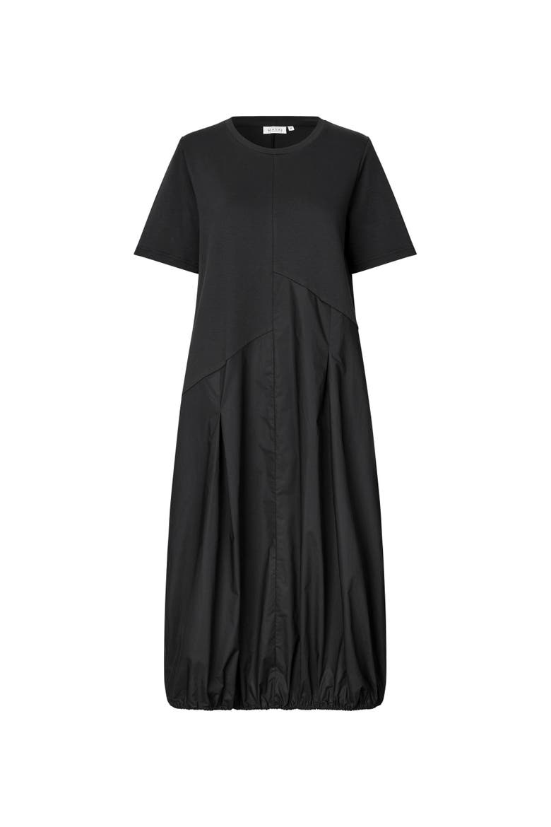 Manaholin Short Sleeve Midi Dress, Alternate, color, Black