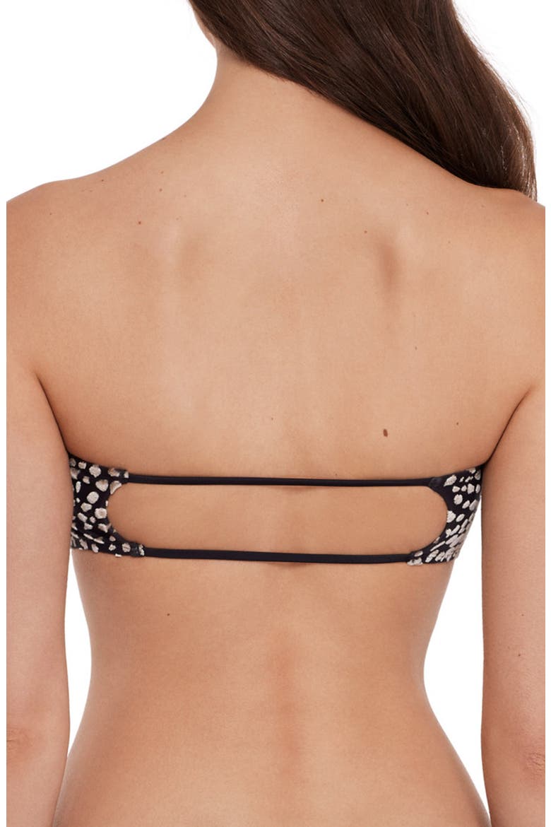 Beaded Cutout Strapless Bikini Top, Alternate, color, TAUPE