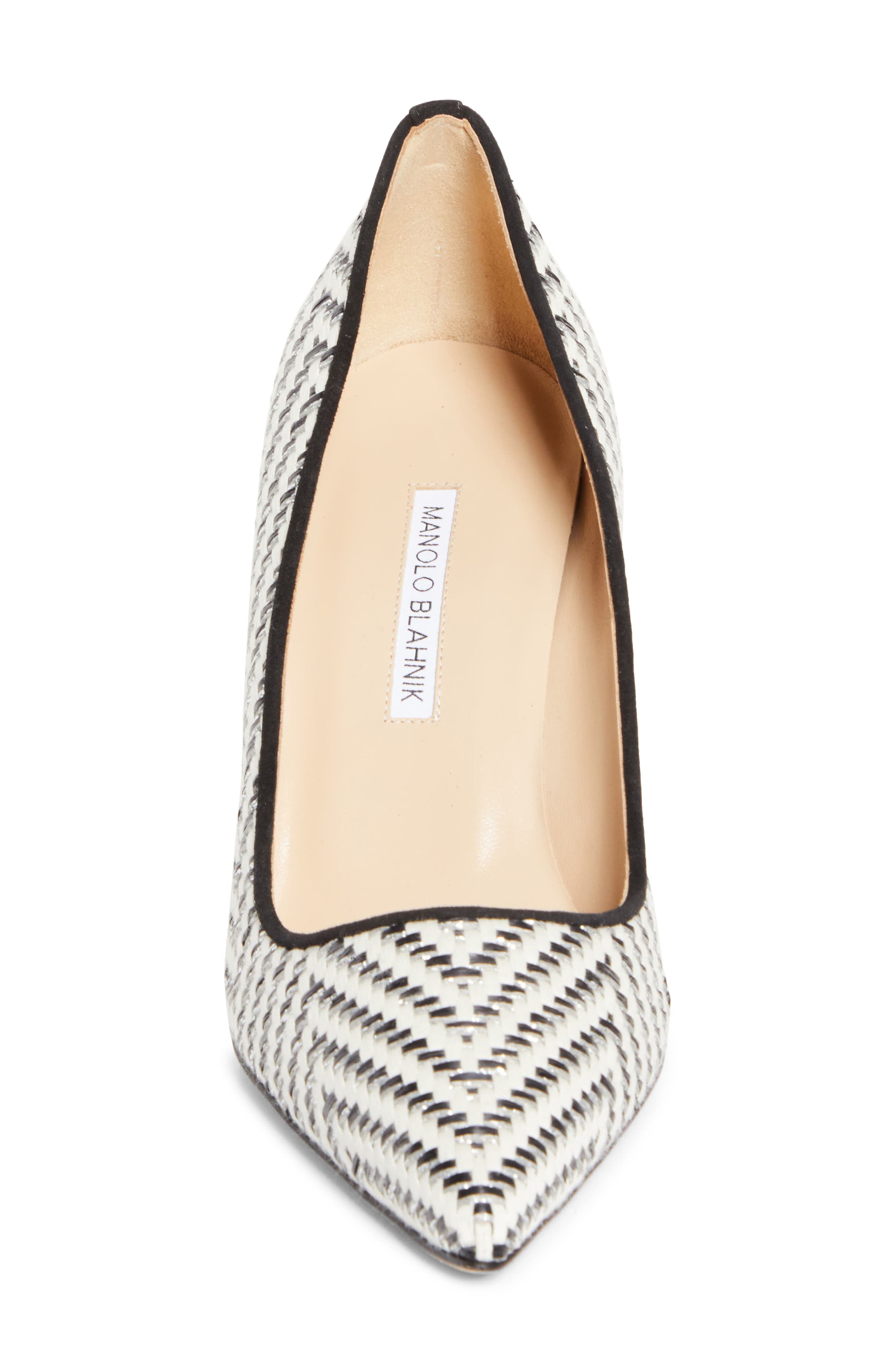 Manolo Blahnik BB Pointed Toe Raffia Pump, Alternate, color, 