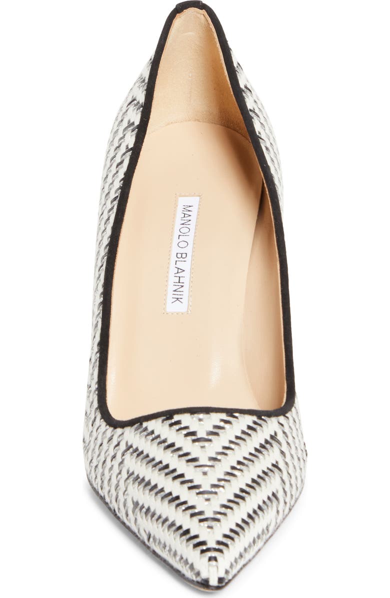 Manolo Blahnik BB Pointed Toe Raffia Pump, Alternate, color,