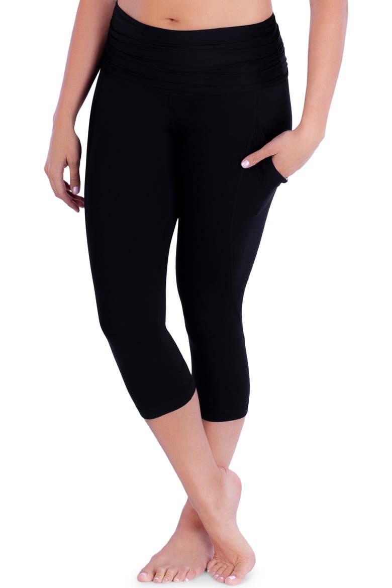 ActiveSupport® Power Capri Maternity Leggings, Alternate, color, BLACK