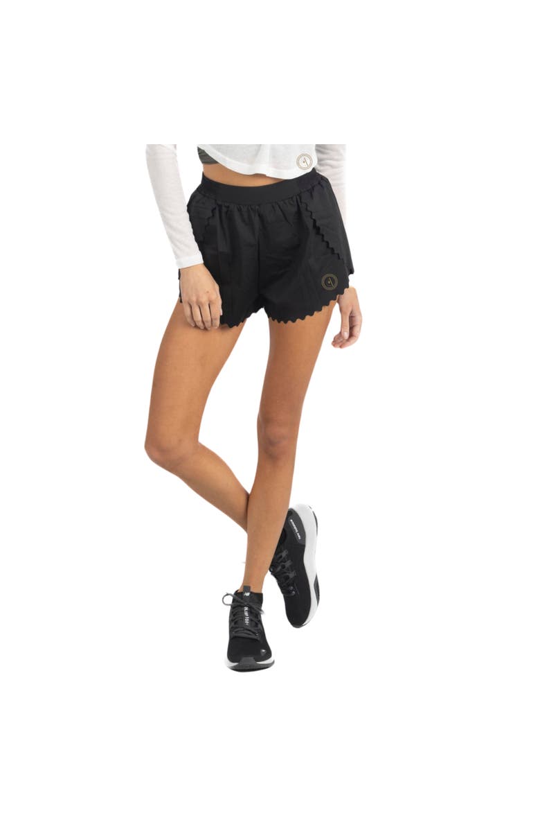 AKALIA Chloe Romantic Scalloped Detailing Shorts, Alternate, color, Black