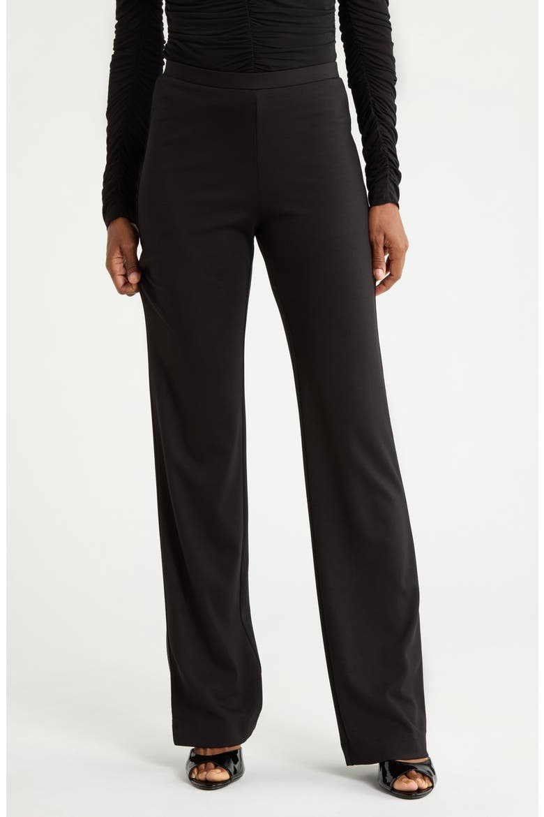 Brooke Straight Leg Ponte Pants, Main, color, BLACK