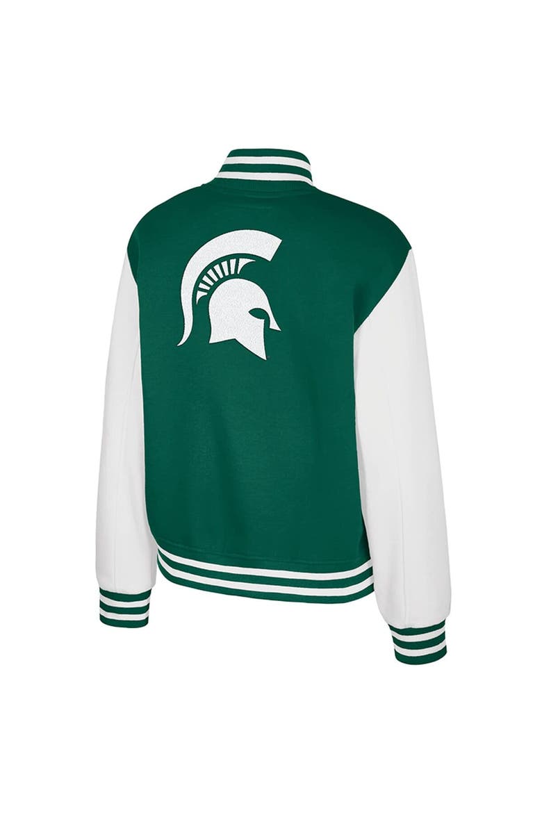 Women's Colosseum Green Michigan State Spartans French Baguette Full Snap Fleece Jacket, Alternate, color, Green