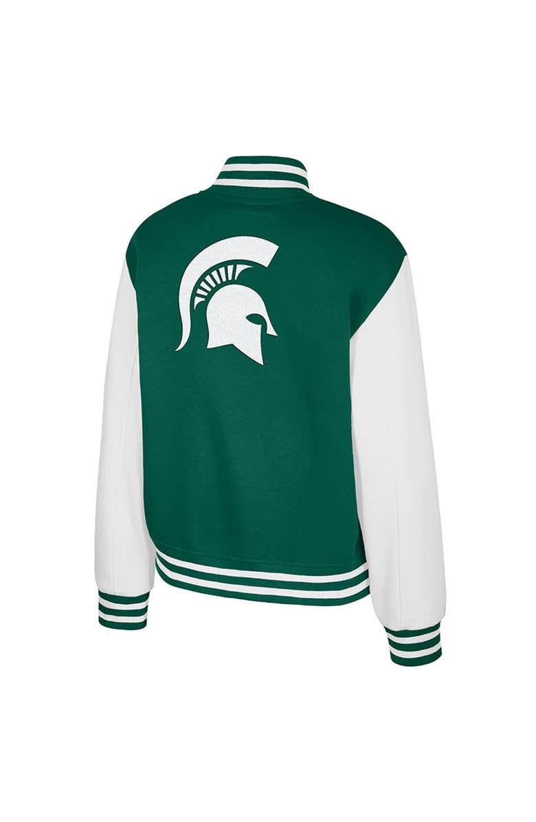 COLOSSEUM Women's Colosseum Green Michigan State Spartans French Baguette Full Snap Fleece Jacket, Alternate, color, Green