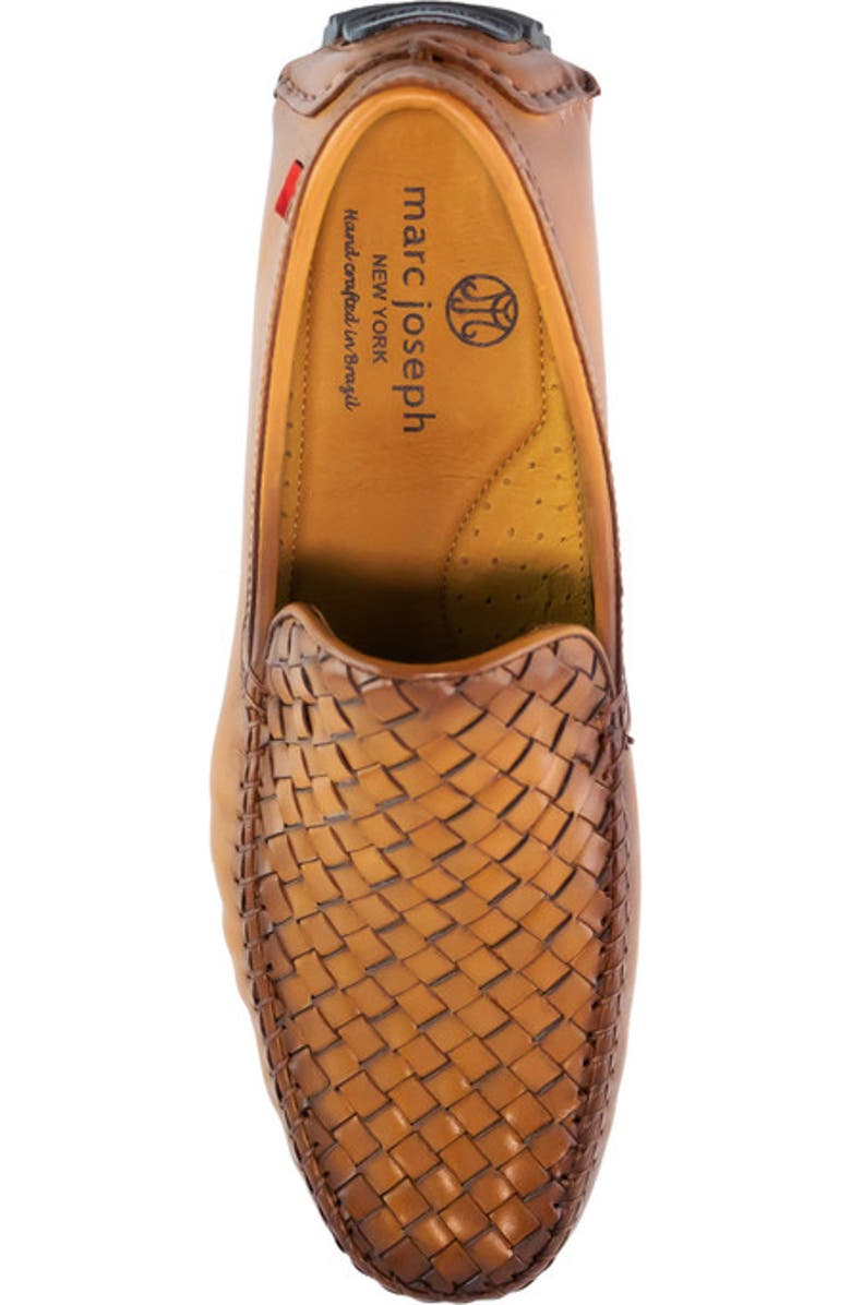 Marc Joseph New York Spring St Leather Venetian Weave Driver Loafer, Alternate, color, Cognac Basket Napa