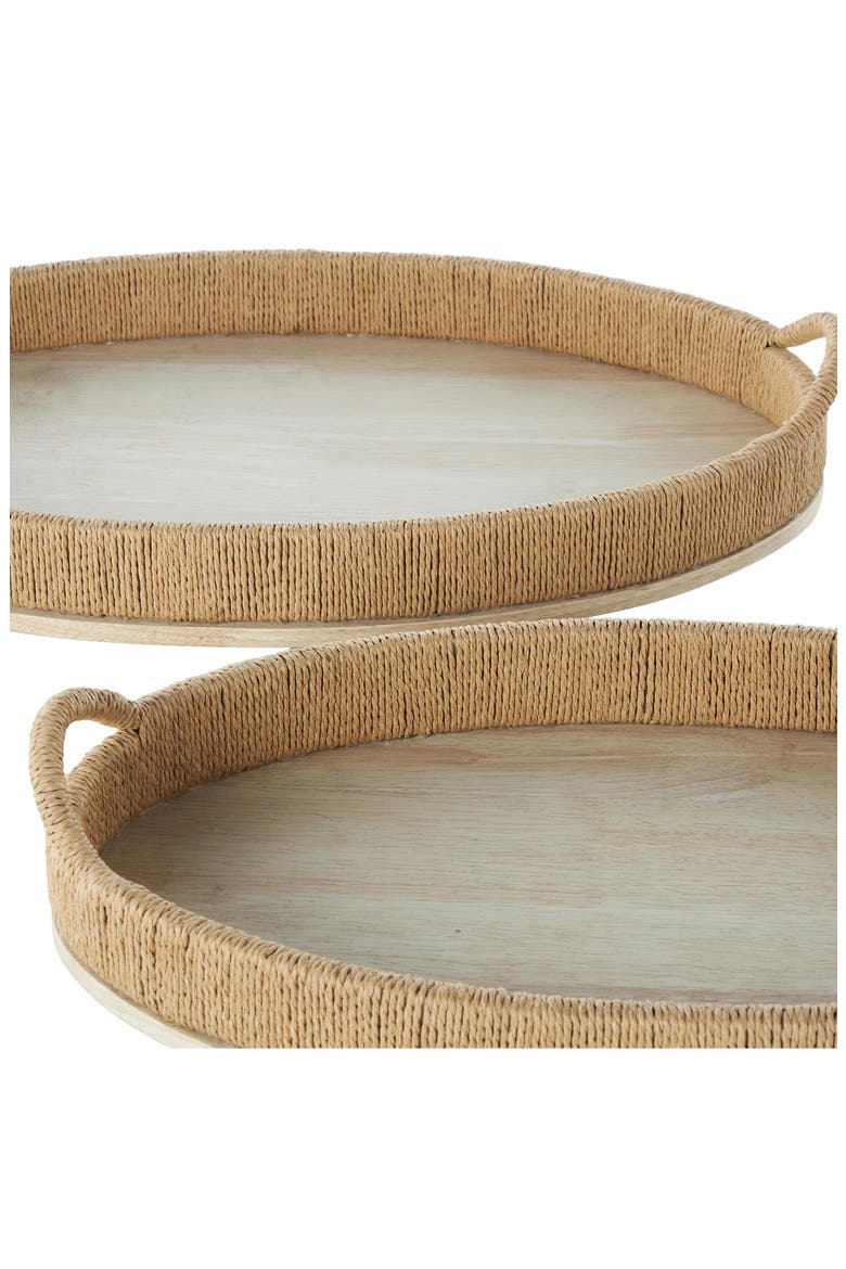 Set of 2 Oval Trays, Alternate, color, NATURAL