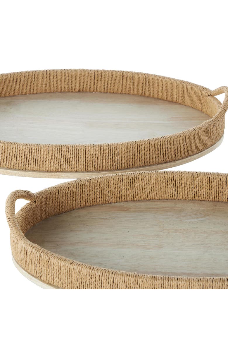 UMA Set of 2 Oval Trays, Alternate, color, Natural