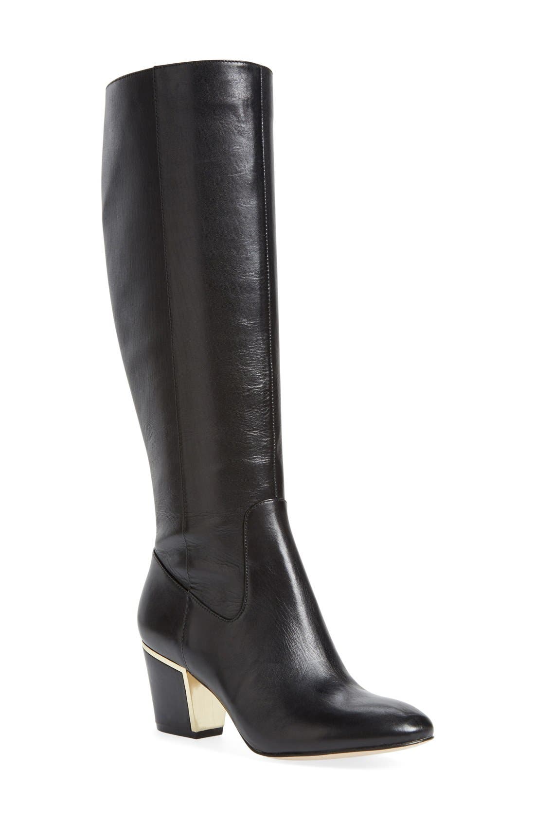 'Keana' Knee High Boot, Main, color, BLACK
